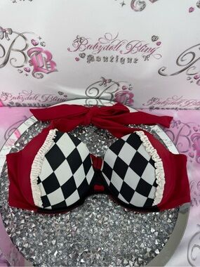 Disney bikini top queen of hearts Red Push-Up Bikini Top halter Alice queen